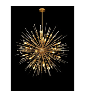 Noon Pendant 20 Light E14 Antique Gold/Clear Glass Item Weight: 17.3kg-2
