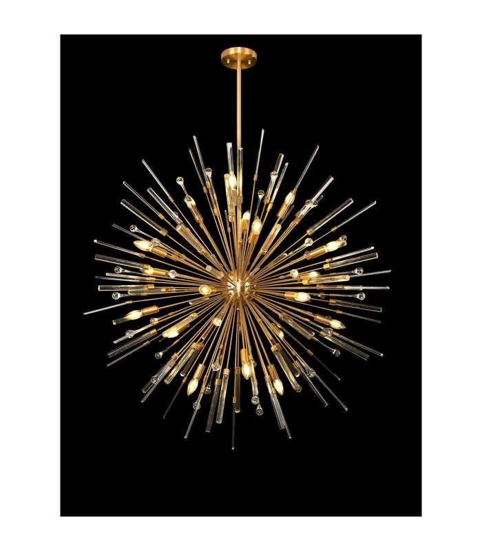 Noon Pendant 20 Light E14 Antique Gold/Clear Glass Item Weight: 17.3kg-2