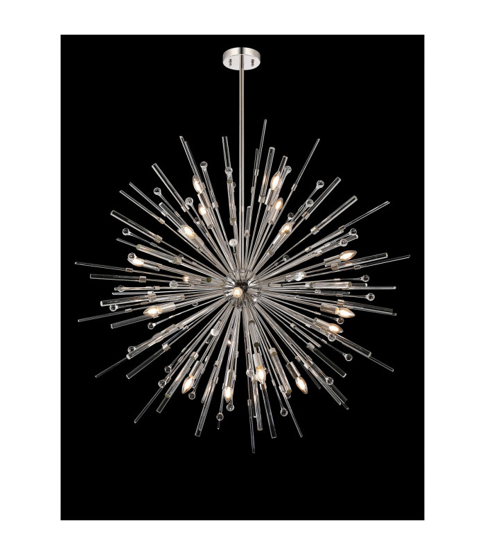 Noon Pendant 20 Light E14 Polished Nickel/Clear Glass Item Weight: 17.3kg-2