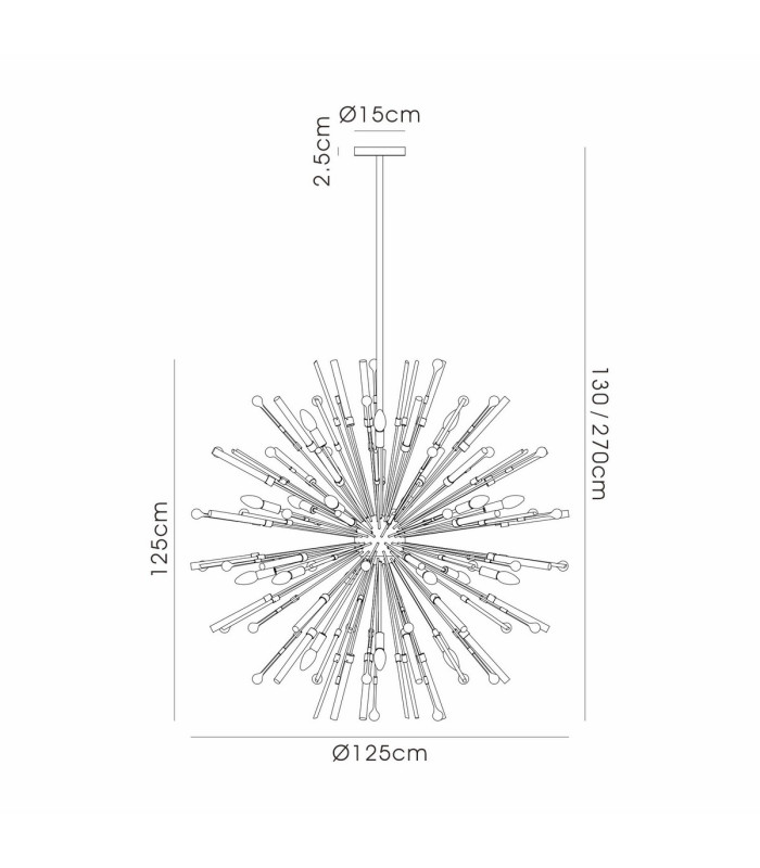 Noon Pendant 20 Light E14 Polished Nickel/Clear Glass Item Weight: 17.3kg-7