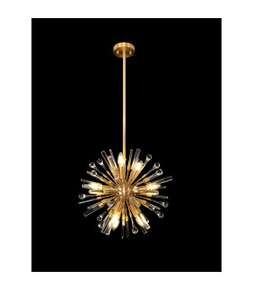 Noon Pendant 9 Light E14 Antique Gold/Clear Glass-2