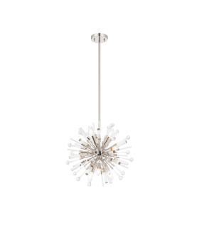 Noon Pendant 9 Light E14 Polished Nickel/Clear Glass-1
