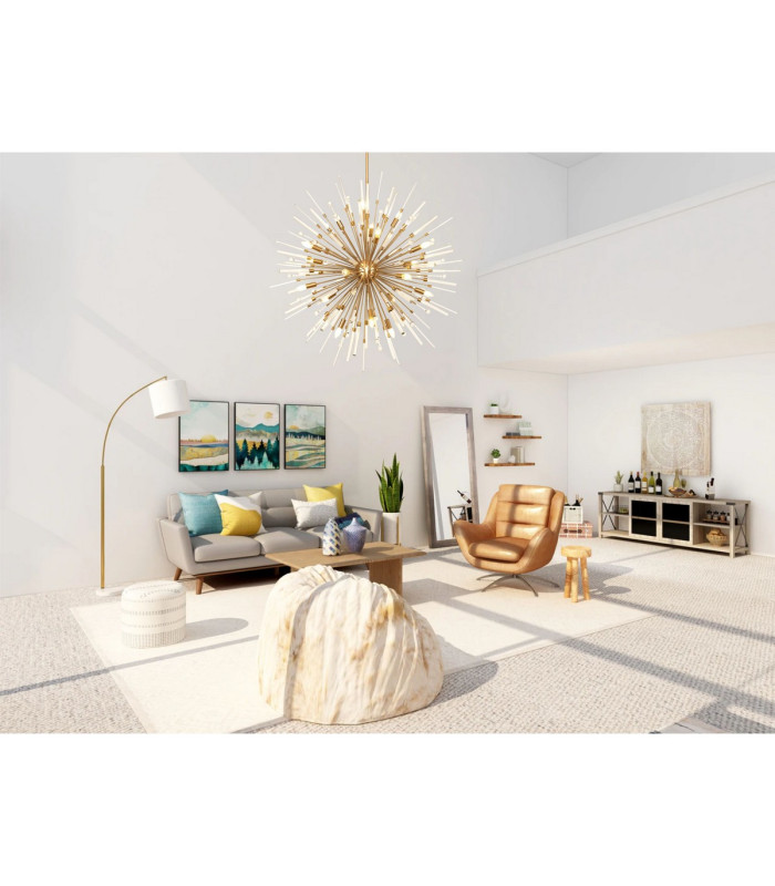 Noon Pendant 9 Light E14 Polished Nickel/Clear Glass-6
