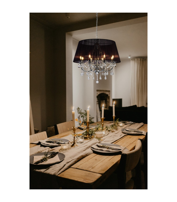 Olivia Pendant Without Shade 8 Light E14 Polished Chrome/Crystal-3