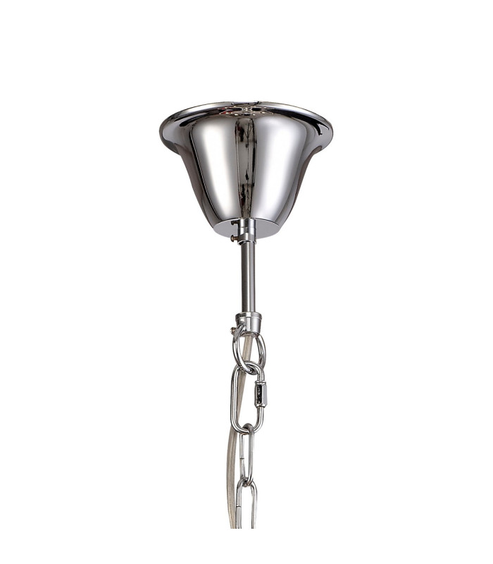 Olivia Pendant With Grey Shade 5 Light E14 Polished Chrome/Crystal-5