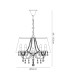 Olivia Pendant With Grey Shade 5 Light E14 Polished Chrome/Crystal-7
