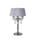 Olivia Table Lamp With Grey Shade 3 Light E14 Polished Chrome/Crystal-3