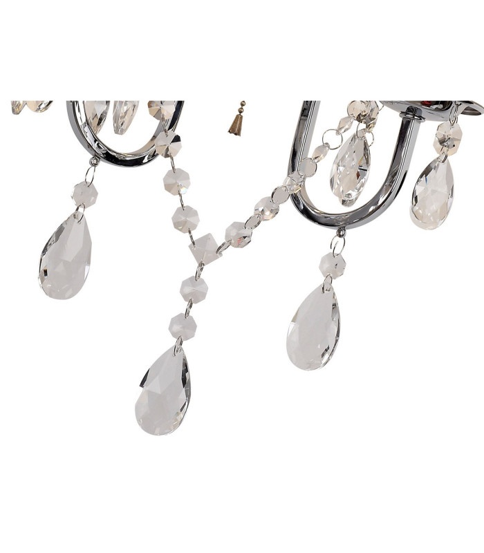 Olivia Wall Lamp Switched With Grey Shade 2 Light E14 Polished Chrome/Crystal-5