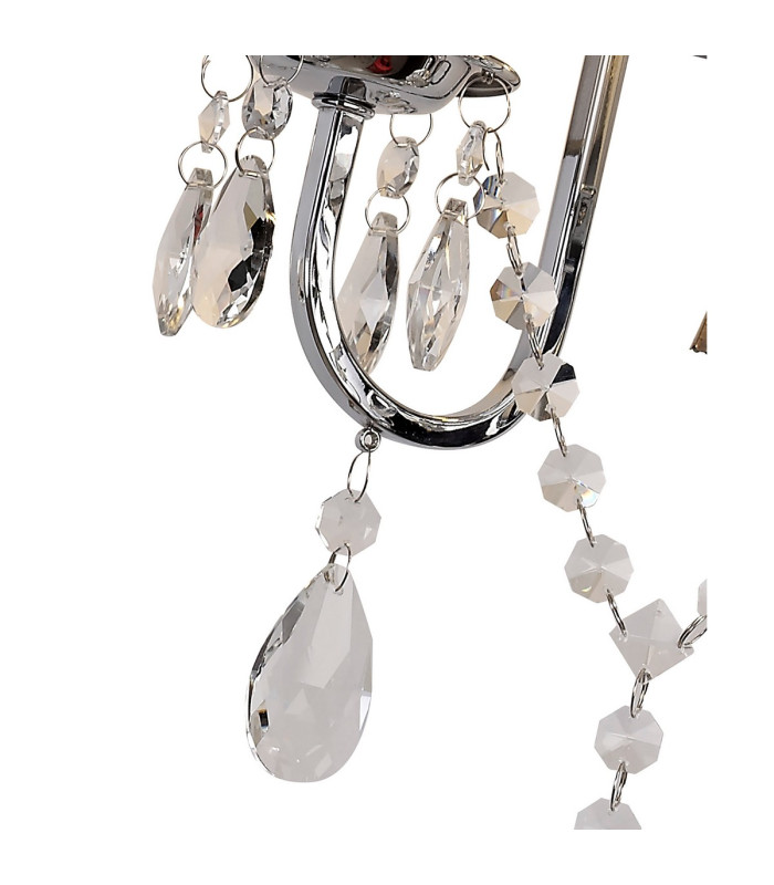 Olivia Wall Lamp Switched With Grey Shade 2 Light E14 Polished Chrome/Crystal-6