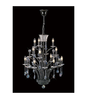 Orlando Pendant 12 Light E14 Black Chrome/Crystal (ITEM REQUIRES CONSTRUCTION)-2