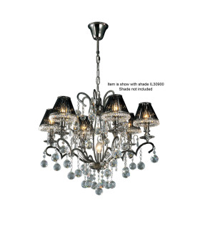 Pescara Pendant Round 7 Light E14 Black Chrome/Crystal-1