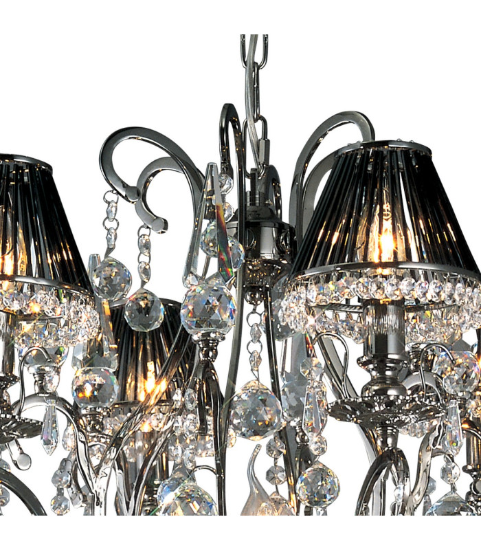 Pescara Pendant Round 7 Light E14 Black Chrome/Crystal-5