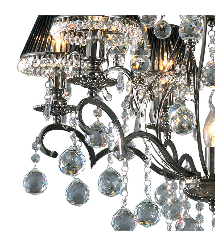 Pescara Pendant Round 7 Light E14 Black Chrome/Crystal-6