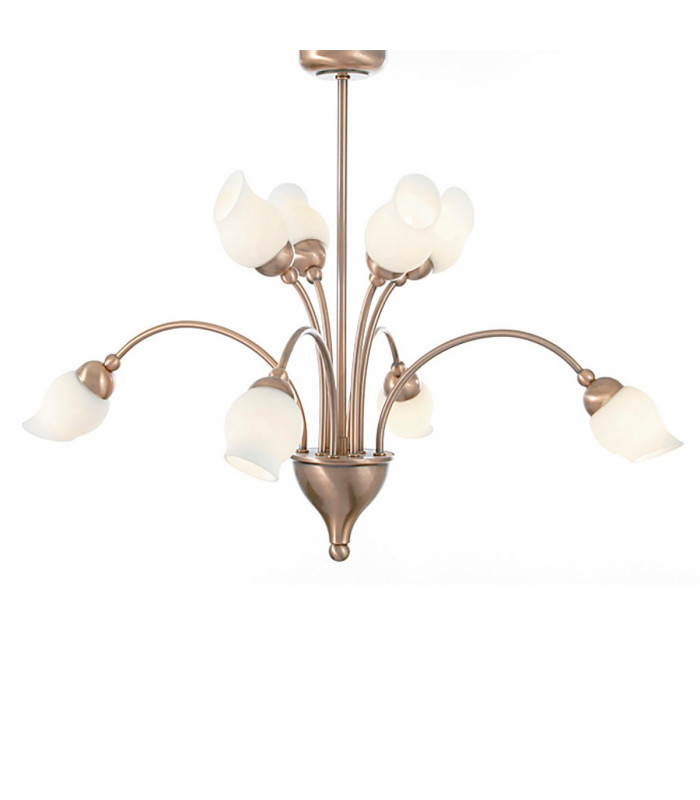Rimini Pendant 8 Light G9 Antique Copper/Opal Glass-1