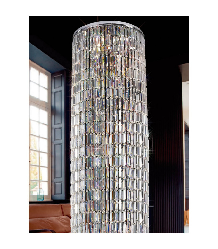 Torre Pendant 40cm Plate & Mirror Only 5 Light GU10 Polished Chrome/Crystal To Order 46 Hooka-6