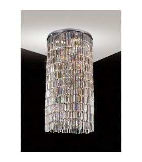 Torre Pendant 50cm Plate & Mirror Only 6 Light GU10 Polished Chrome/Crystal To Order 60 Hooks-2