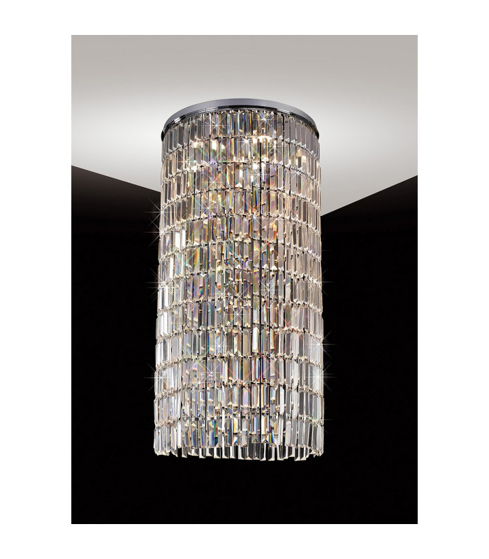 Torre Pendant 50cm Plate & Mirror Only 6 Light GU10 Polished Chrome/Crystal To Order 60 Hooks-2