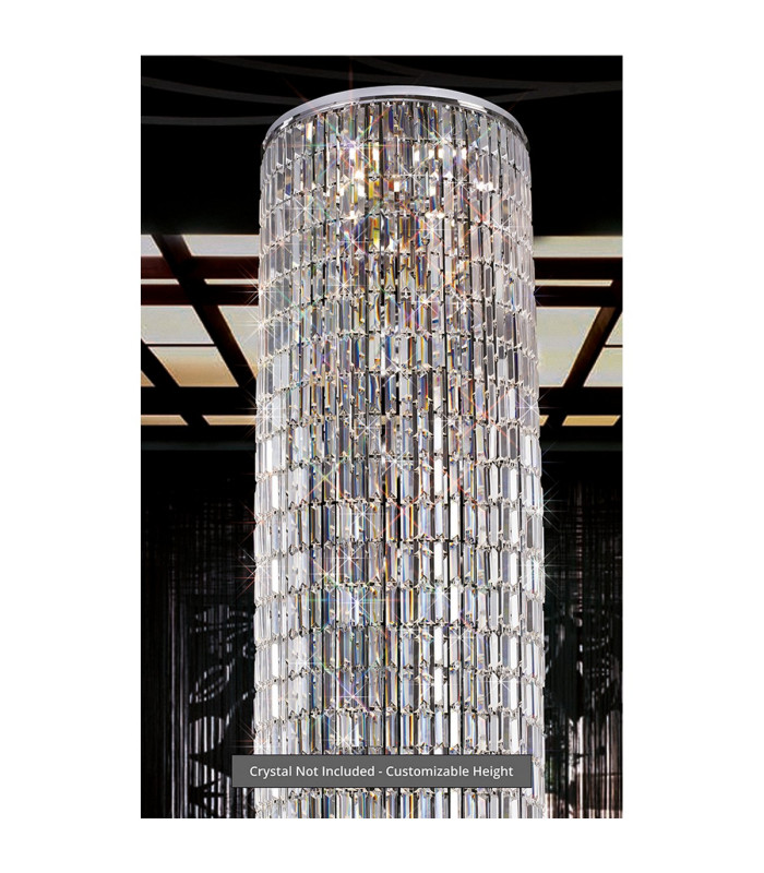 Torre Pendant 60cm Plate & Mirror Only 7 Light GU10 Polished Chrome/Crystal To Order 70 Hooks-3