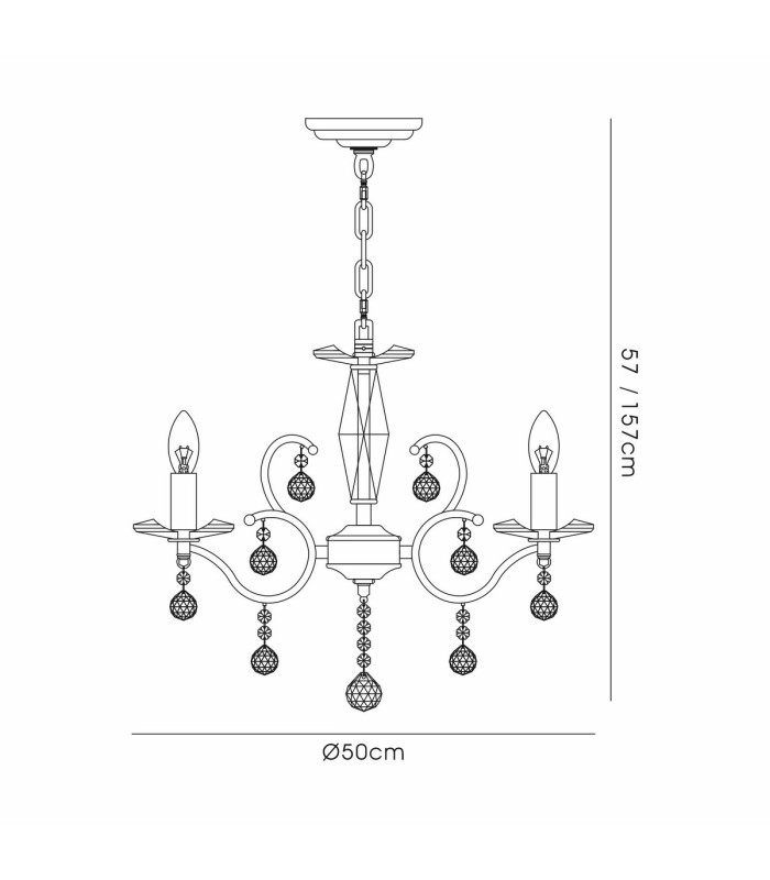 Zinta Pendant 4 Light E14 Antique Brass/Crystal-7