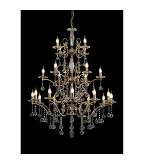 Zinta Pendant 3 Tier 22 Light E14 Antique Brass/Crystal (ITEM REQUIRES CONSTRUCTION/CONNECTION) Item Weight: 26.4kg-2