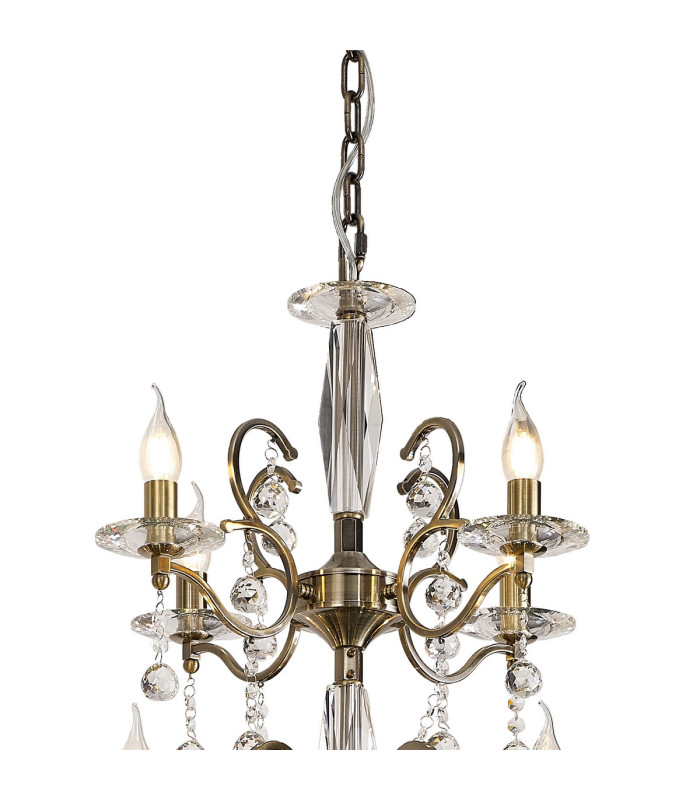 Zinta Pendant 3 Tier 22 Light E14 Antique Brass/Crystal (ITEM REQUIRES CONSTRUCTION/CONNECTION) Item Weight: 26.4kg-4