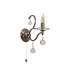 Zinta Wall Lamp Switched 1 Light E14 Antique Brass/Crystal-3