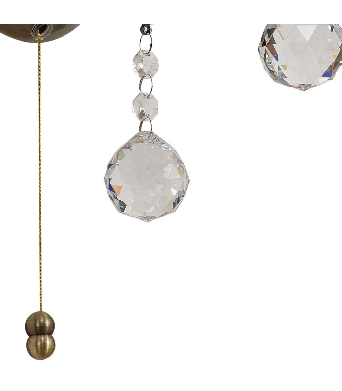 Zinta Wall Lamp Switched 1 Light E14 Antique Brass/Crystal-6