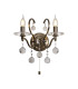 Zinta Wall Lamp Switched 2 Light E14 Switched Antique Brass/Crystal-1