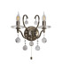 Zinta Wall Lamp Switched 2 Light E14 Switched Antique Brass/Crystal-3