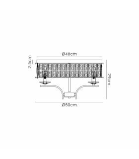 Vivienne Ceiling 4 Light E14 Polished Nickel/Crystal