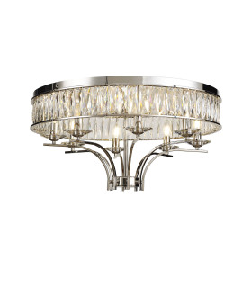Vivienne Ceiling 8 Light E14 Polished Nickel/Crystal-1