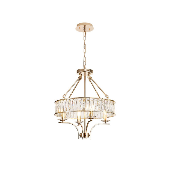 Vivienne Pendant/Semi Ceiling 4 Light E14 French Gold/Crystal-1