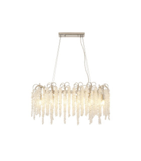 Wisteria Oval Pendant 12 Light E14 Polished Nickel / Crystal Item Weight: 14kg-1