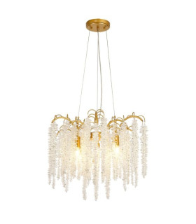 Wisteria Round Pendant 7 Light E14 French Gold / Crystal-1