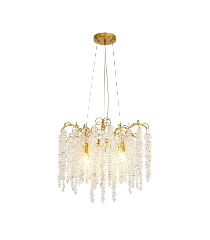 Wisteria Round Pendant 7 Light E14 French Gold / Crystal-1