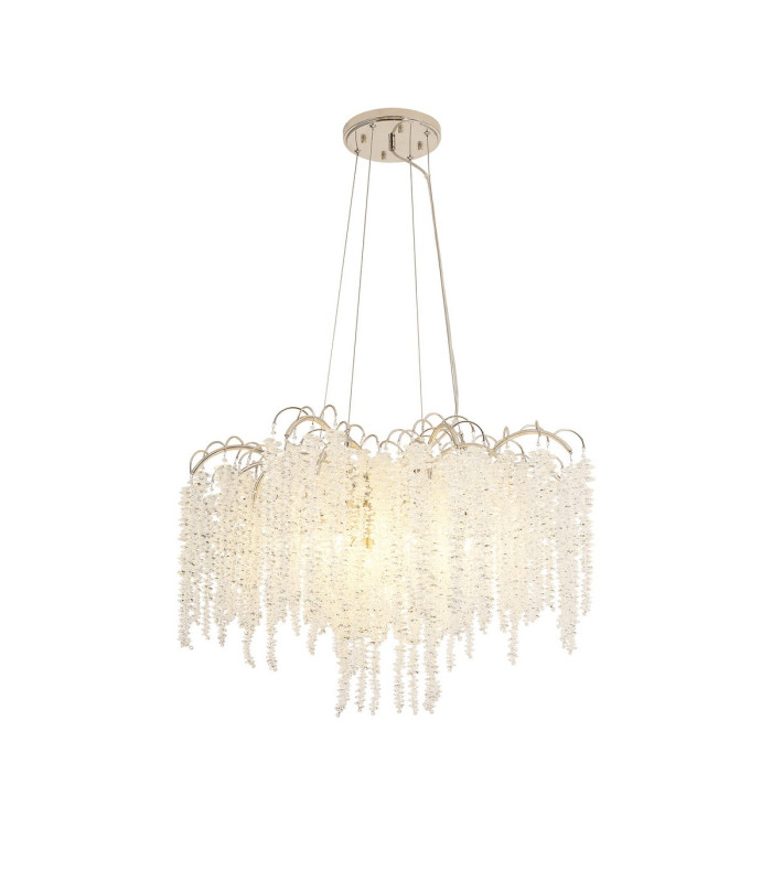 Wisteria Round Pendant 9 Light E14 Polished Nickel / Crystal Item Weight: 19.7kg-1