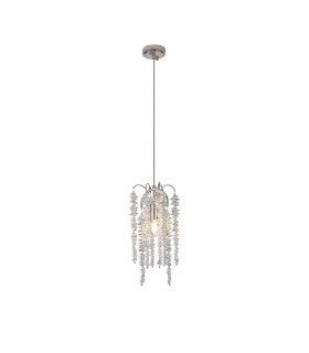 Wisteria Round Pendant 1 Light E14 Polished Nickel / Crystal-1