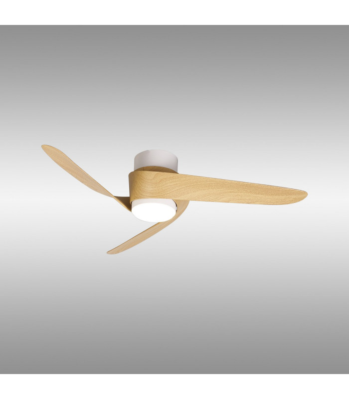 Island 24W LED Dimmable Ceiling Light With Built-In 30W DC Fan 2700-5000K  White/Wood 5yrs Warranty-2