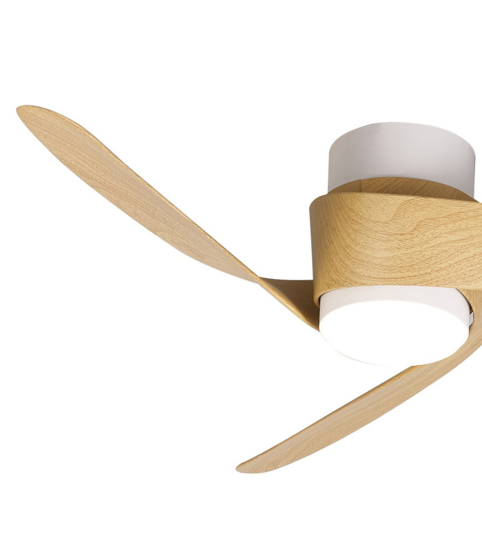 Island 24W LED Dimmable Ceiling Light With Built-In 30W DC Fan 2700-5000K  White/Wood 5yrs Warranty-3
