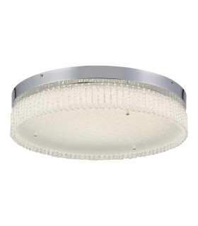 Aiden 60cm Round Flush Ceiling 40W LED CCT White 3000-6000K CCT Switchable Polished Chrome/Glass 3yrs Warranty-1