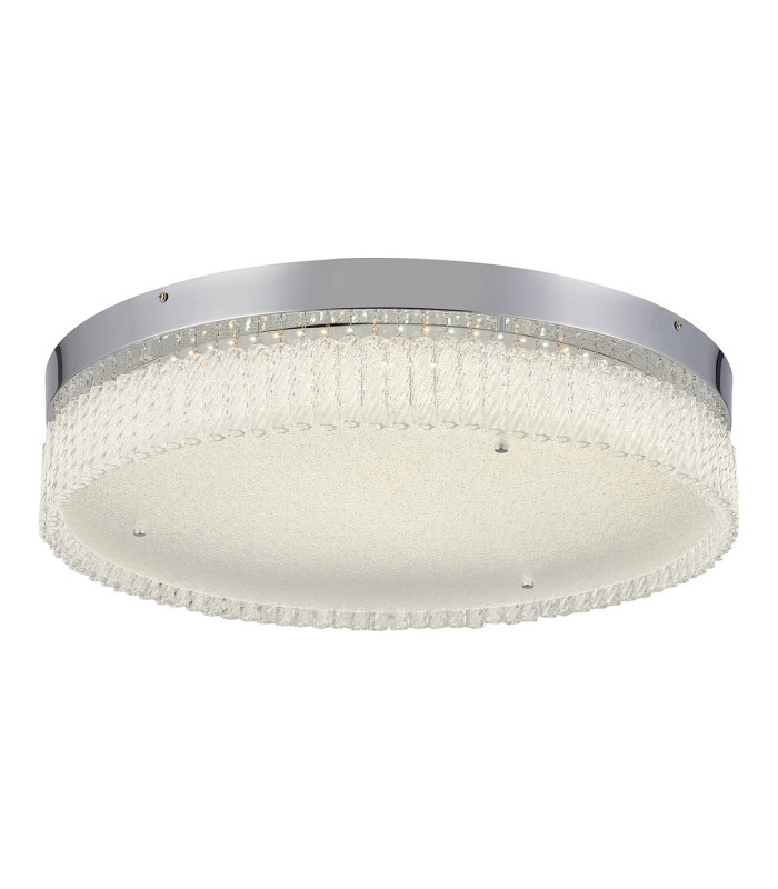 Aiden 60cm Round Flush Ceiling 40W LED CCT White 3000-6000K CCT Switchable Polished Chrome/Glass 3yrs Warranty-1