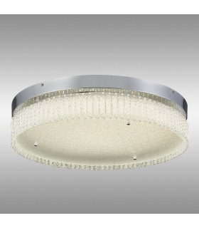 Aiden 60cm Round Flush Ceiling 40W LED CCT White 3000-6000K CCT Switchable Polished Chrome/Glass 3yrs Warranty-2