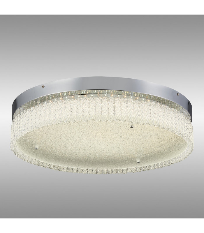 Aiden 60cm Round Flush Ceiling 40W LED CCT White 3000-6000K CCT Switchable Polished Chrome/Glass 3yrs Warranty-2