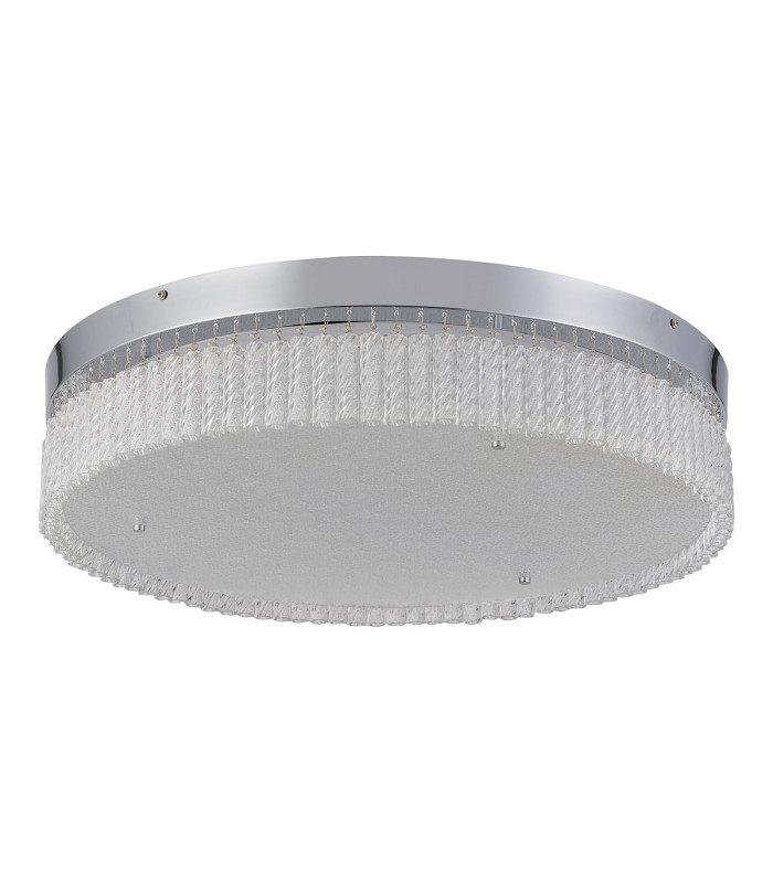 Aiden 60cm Round Flush Ceiling 40W LED CCT White 3000-6000K CCT Switchable Polished Chrome/Glass 3yrs Warranty-4