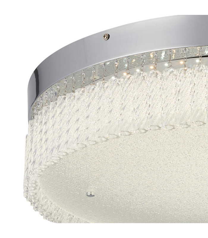 Aiden 60cm Round Flush Ceiling 40W LED CCT White 3000-6000K CCT Switchable Polished Chrome/Glass 3yrs Warranty-5