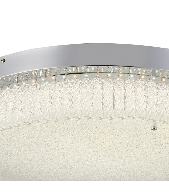 Aiden 60cm Round Flush Ceiling 40W LED CCT White 3000-6000K CCT Switchable Polished Chrome/Glass 3yrs Warranty-6