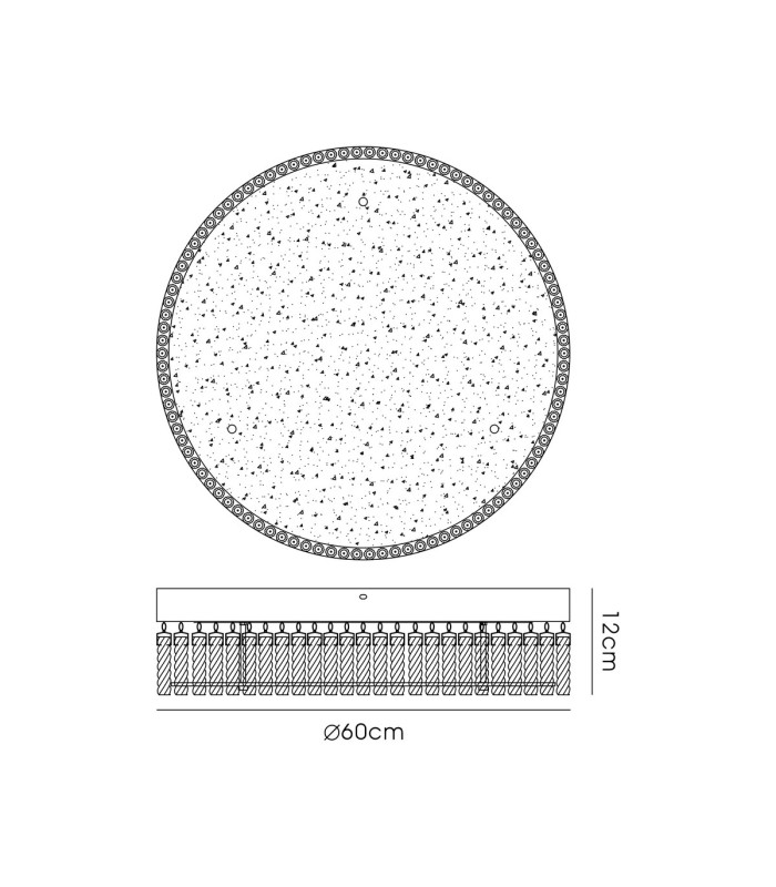 Aiden 60cm Round Flush Ceiling 40W LED CCT White 3000-6000K CCT Switchable Polished Chrome/Glass 3yrs Warranty-7
