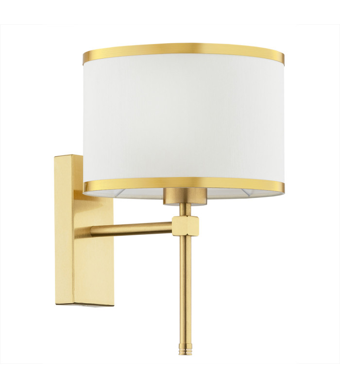 Abbano Wall Lamp With Shade Cream With Gold Strip Brushed Brass-3