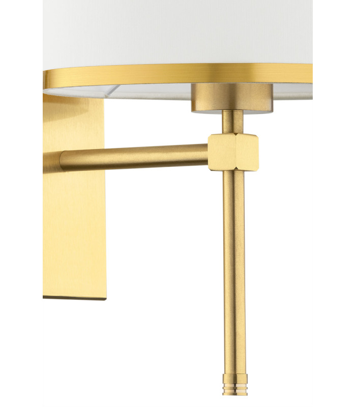 Abbano Wall Lamp With Shade Cream With Gold Strip Brushed Brass-4