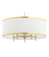 Abbano Cylindrical Pendant Ceiling 5 Light Cream With Gold Strip Brushed Brass-5